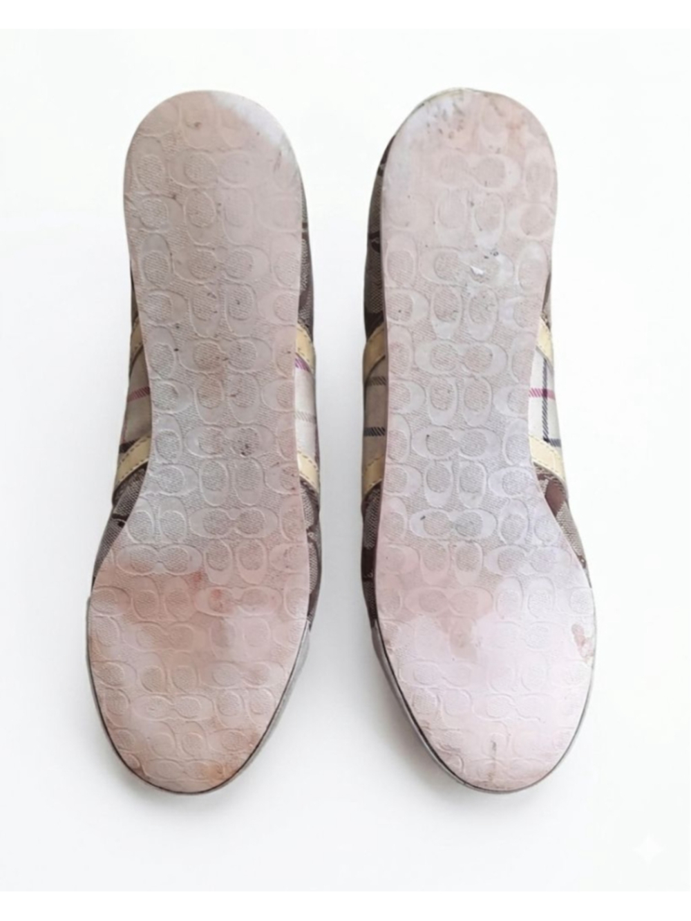 Coach Paxton Brown Monogram Logo Flats Comfort Lace-Up Sneakers Women's Size 8M - Picture 2 of 4